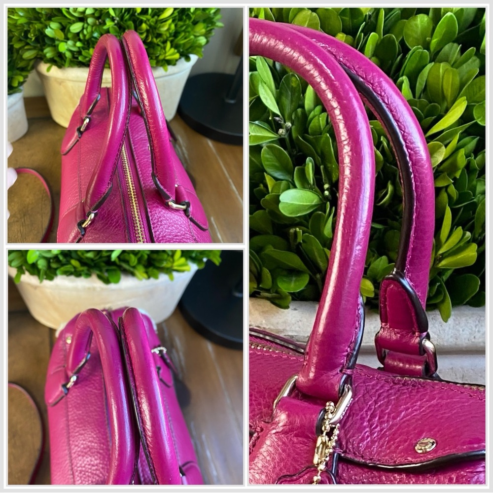 Coach Shearling Bennet Fushia Crossbody Handbag - Picture 12 of 16